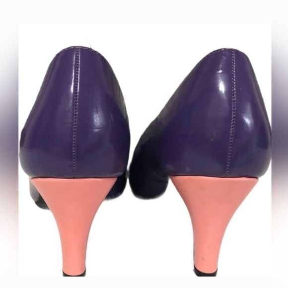 TUK peacock feather heels, retro style pinup footwear TUK size 8, quirky shoes - Picture 3 of 5